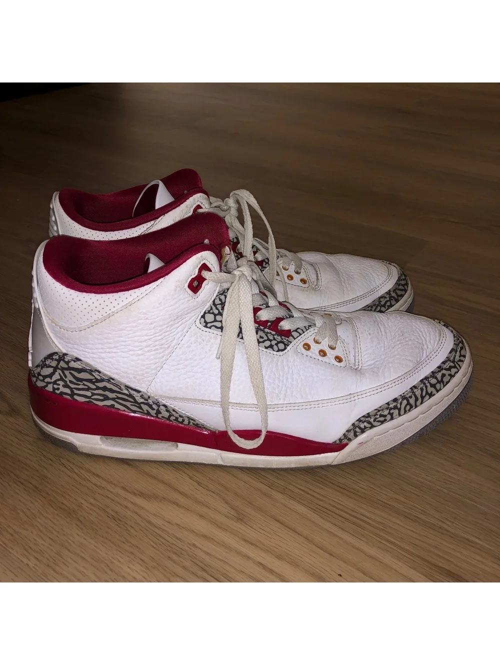 NIKE AIR JORDAN 3 RETRO CARDINAL RED WHITE BASKETBALL SHOES MENS SIZE 12